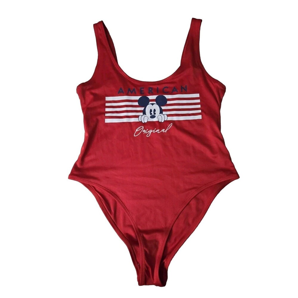 Disney Mickey Mouse American Original Red One Piece Swimsuit Size 1X Plus Size